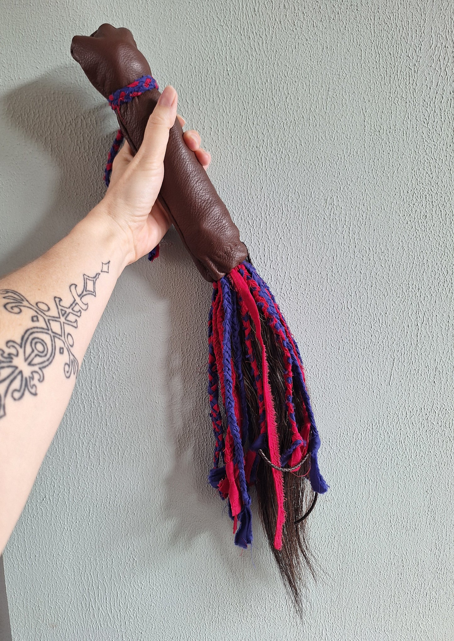 Horse tail shamanic whip