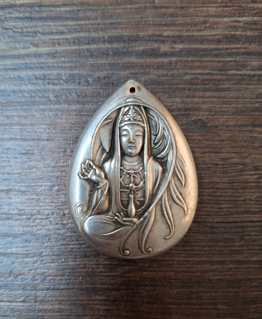 Vintage Tibetan silver Guanyin pendant