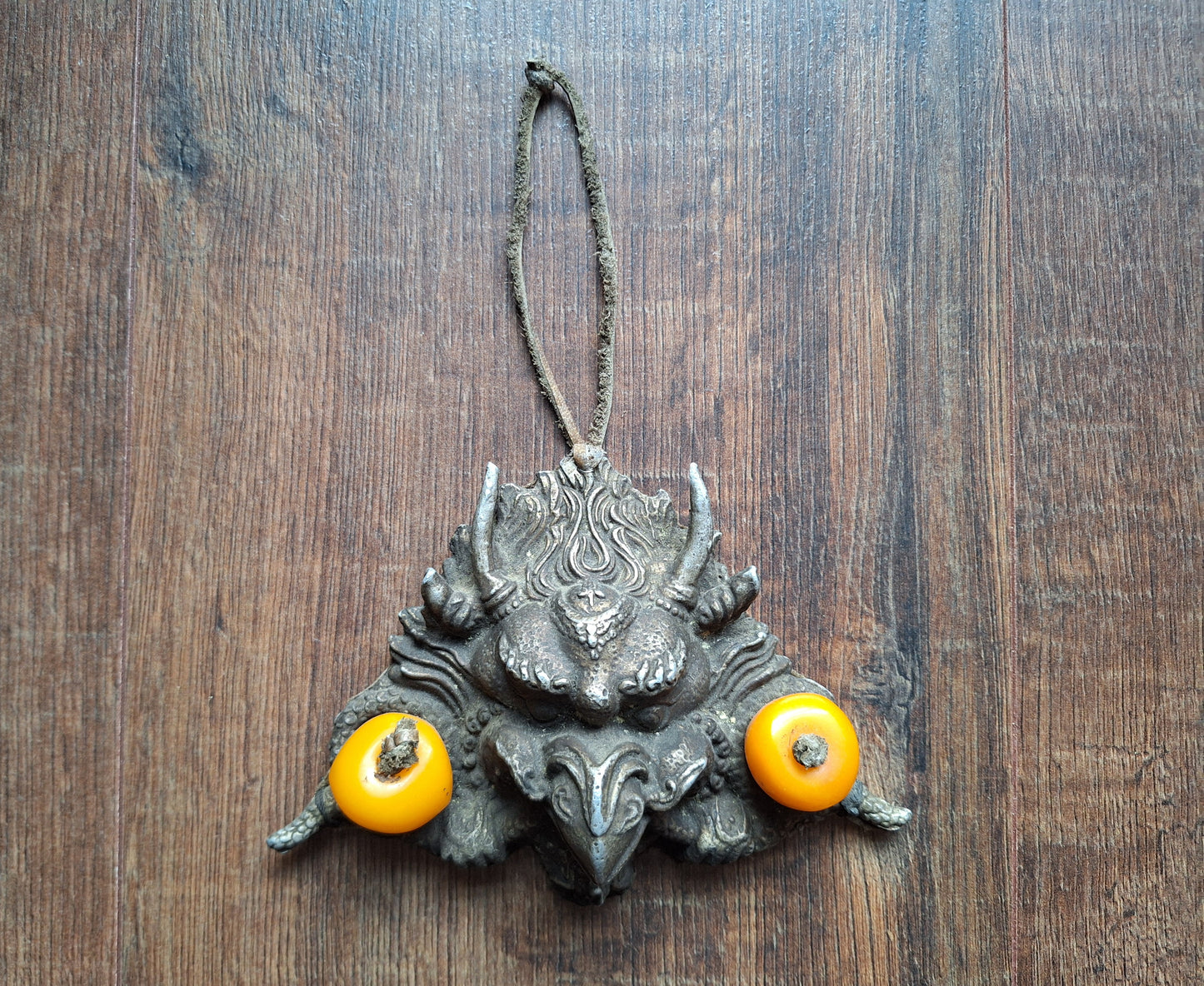 Vintage white metal wallhanger Garuda