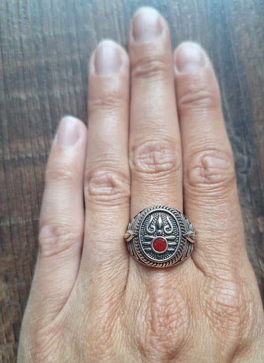 Alpaca metal ring Shiva