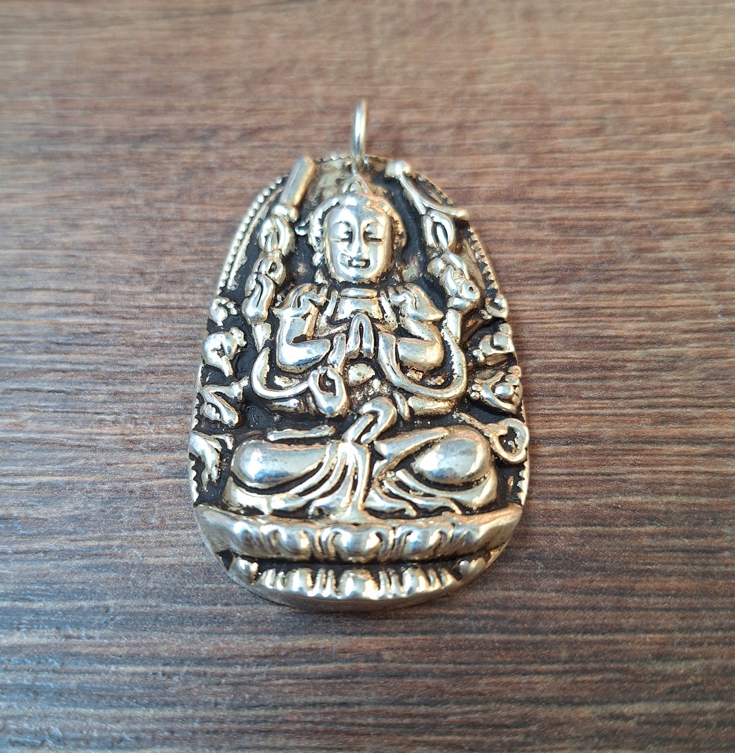 Vintage silver Guanyin pendant