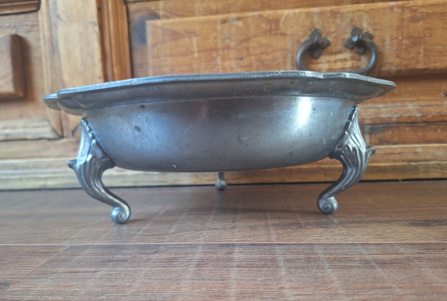 Vintage pewter bowl for burning incense or herbs #3