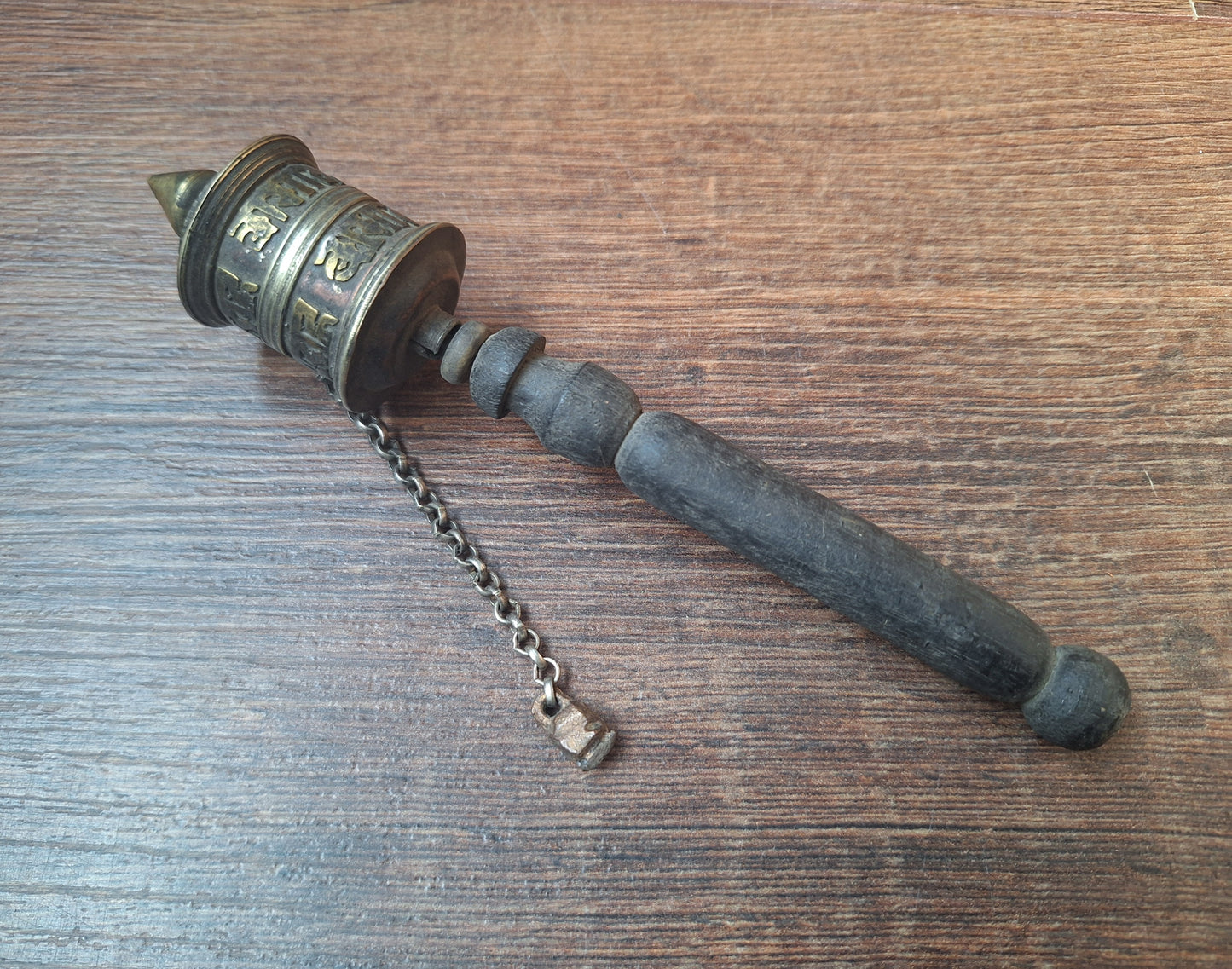 Old Tibetan prayer wheel