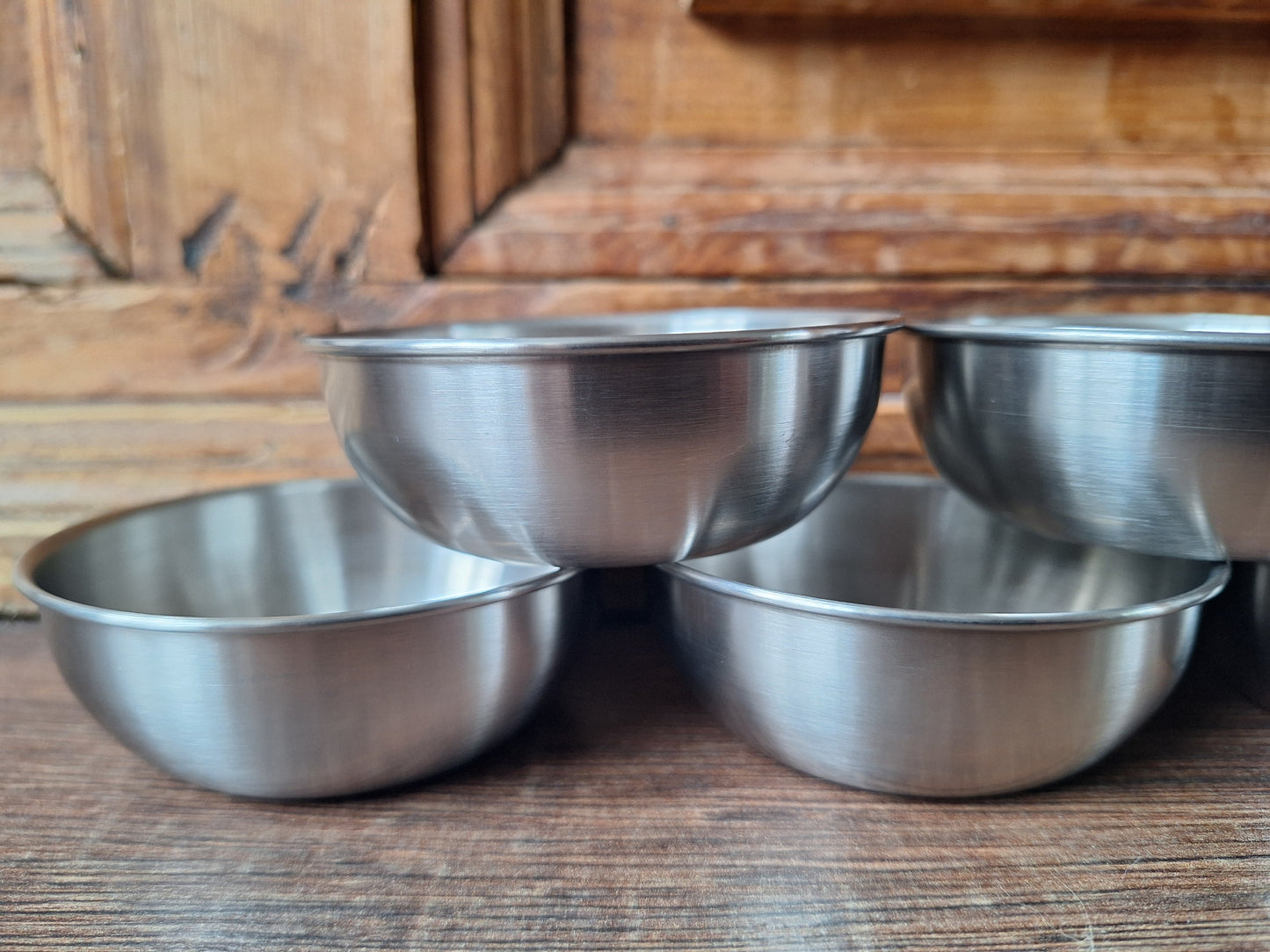 Stainless steel offering bowl, silver color