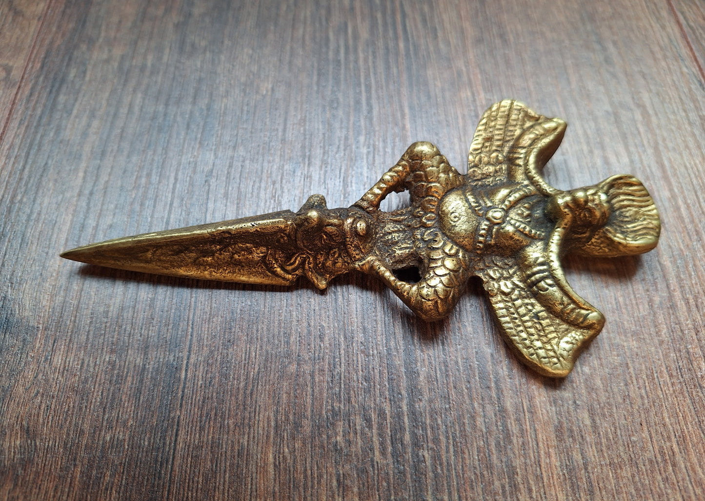 Vintage brass Garuda phurba #3
