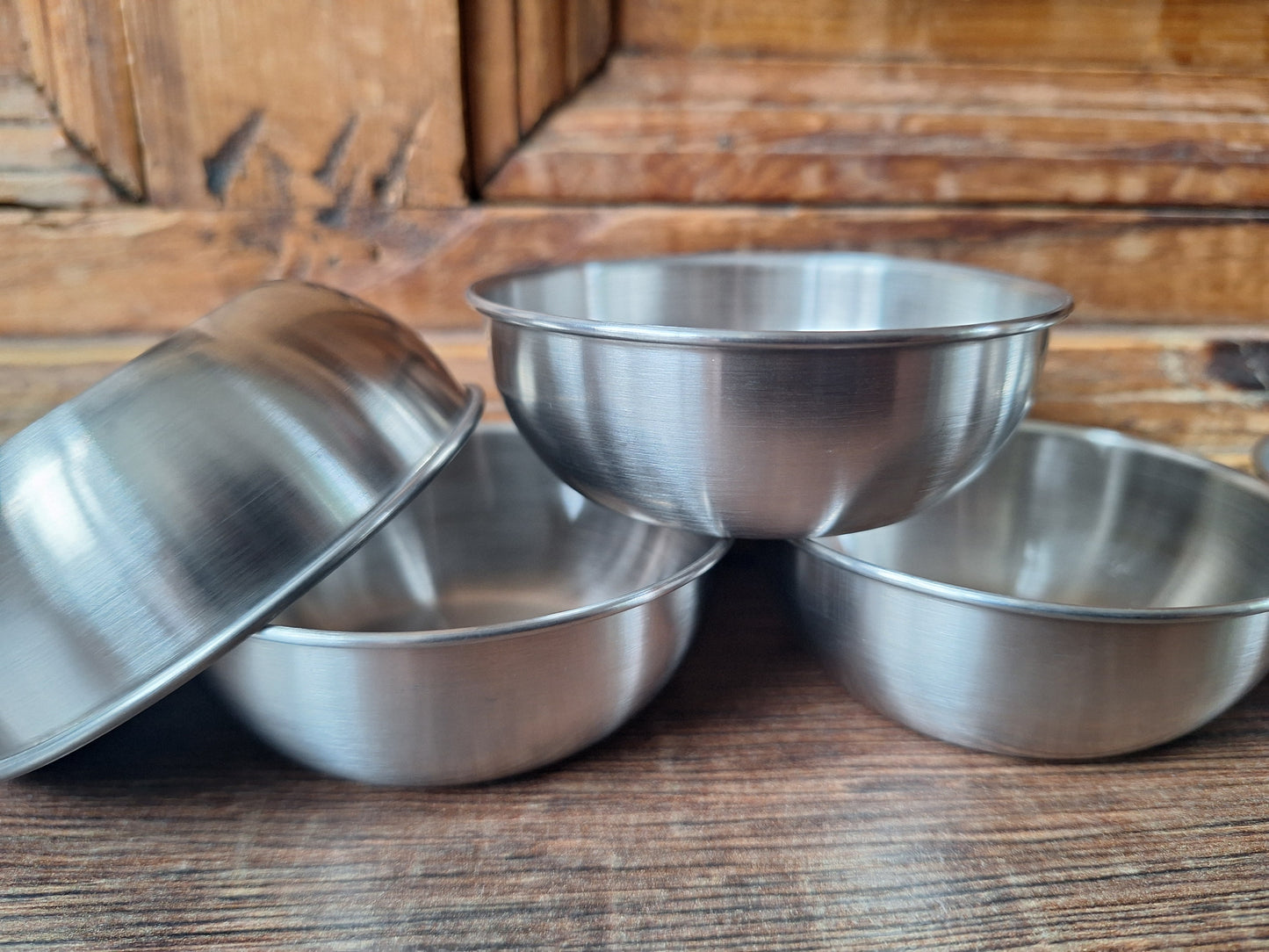 Stainless steel offering bowl, silver color