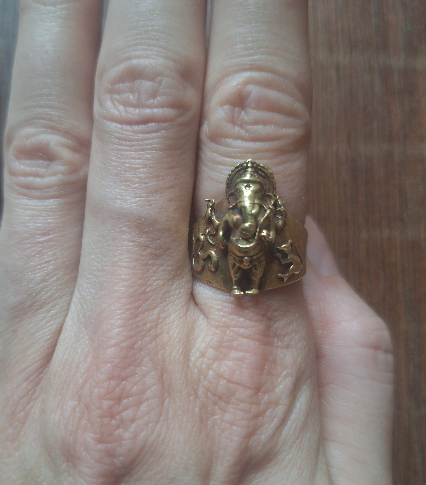 Brass ring Ganesha