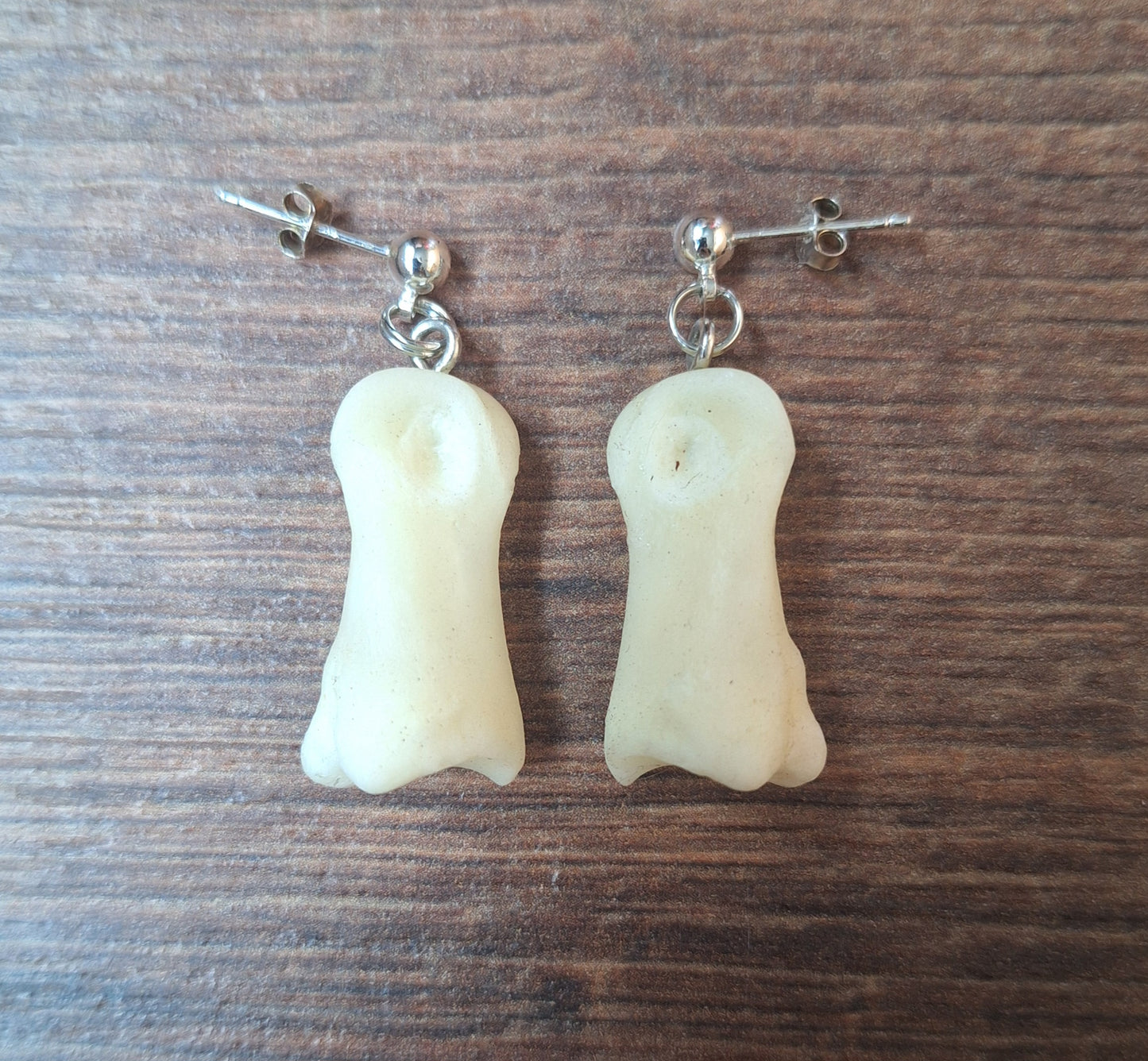 Roe deer foot bones amulet earrings
