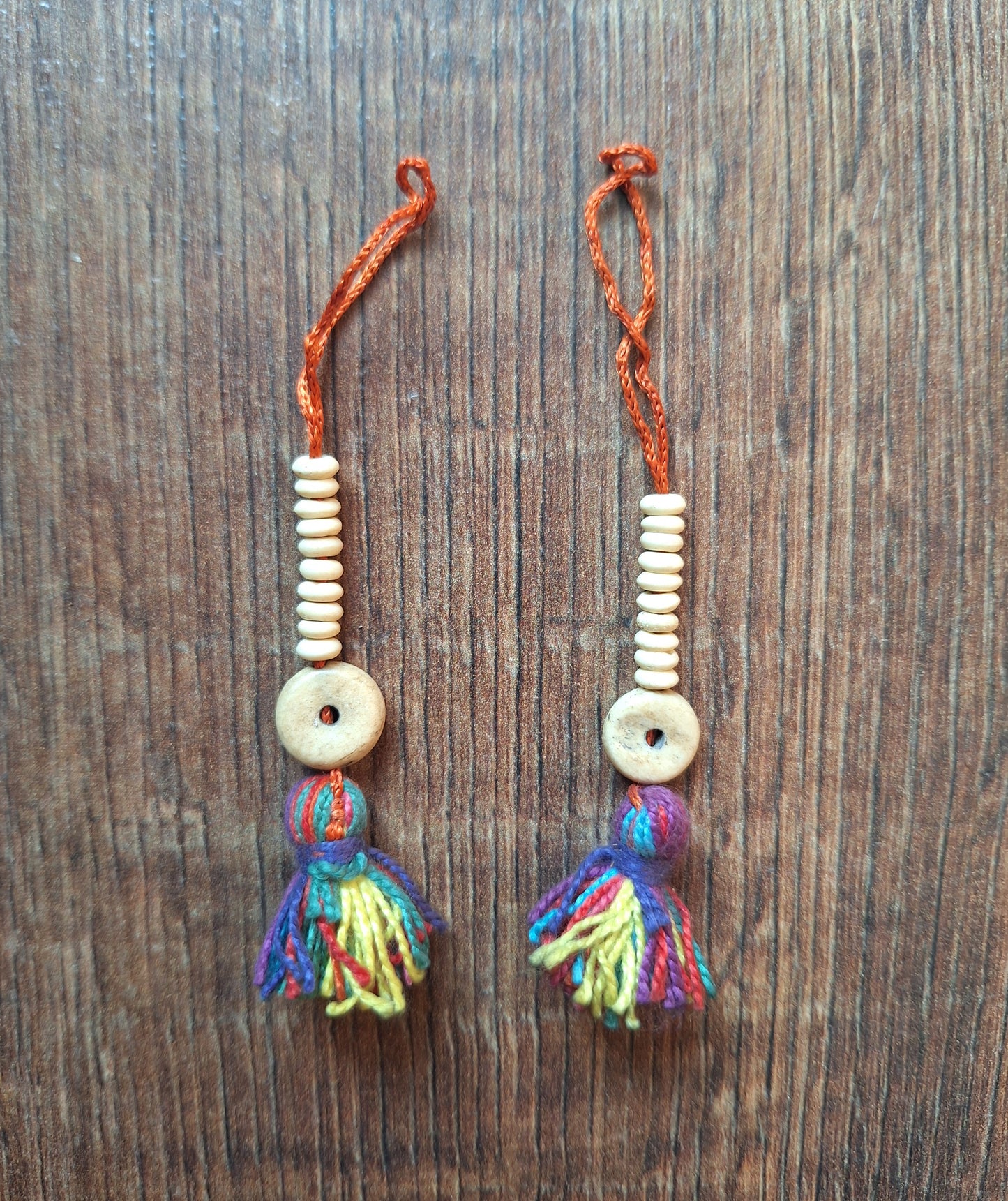 Vintage yak bone mala counters, set of 2