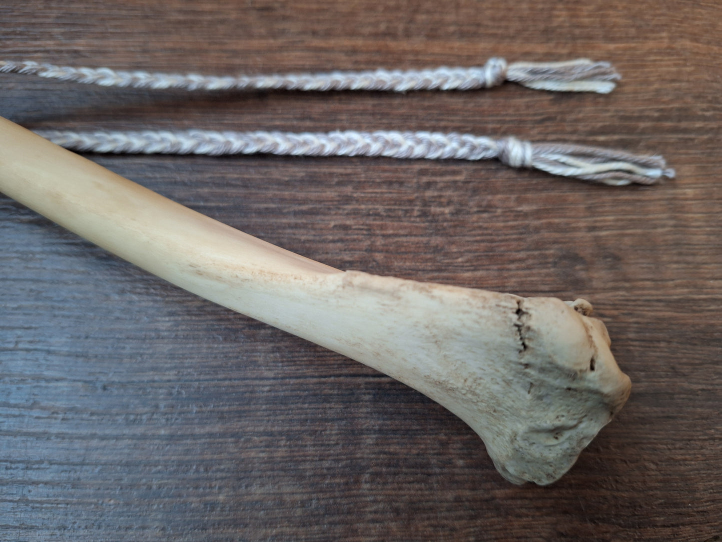 Horse hide and red deer leg bone rattle