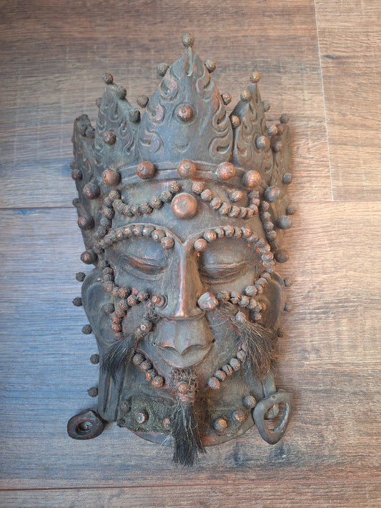 Vintage Nepalese wooden Shiva mask