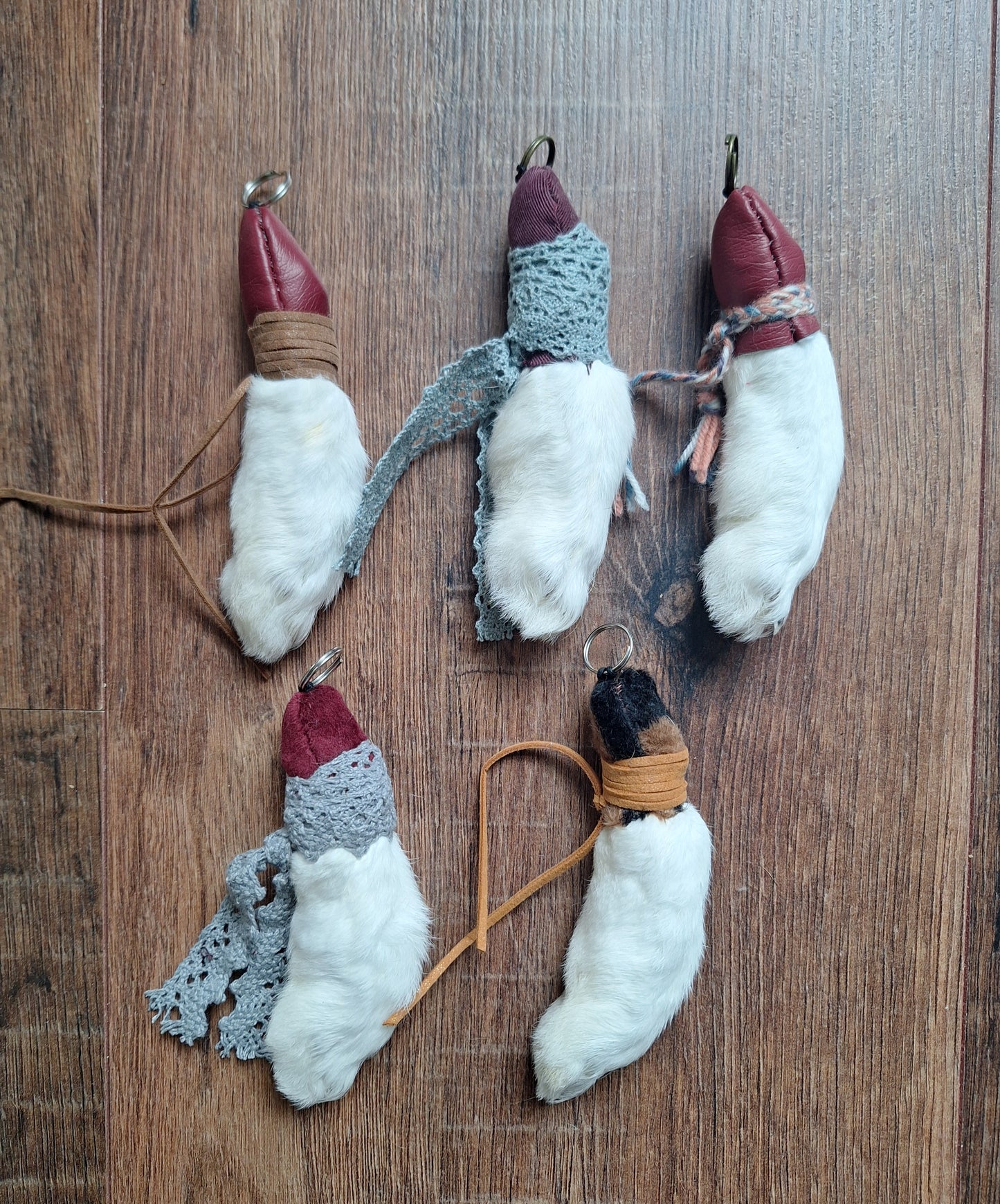 Rabbit paw pendants