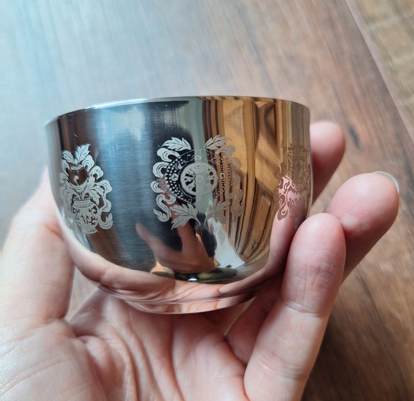 Aluminum offering bowl Eight Auspicious Symbols