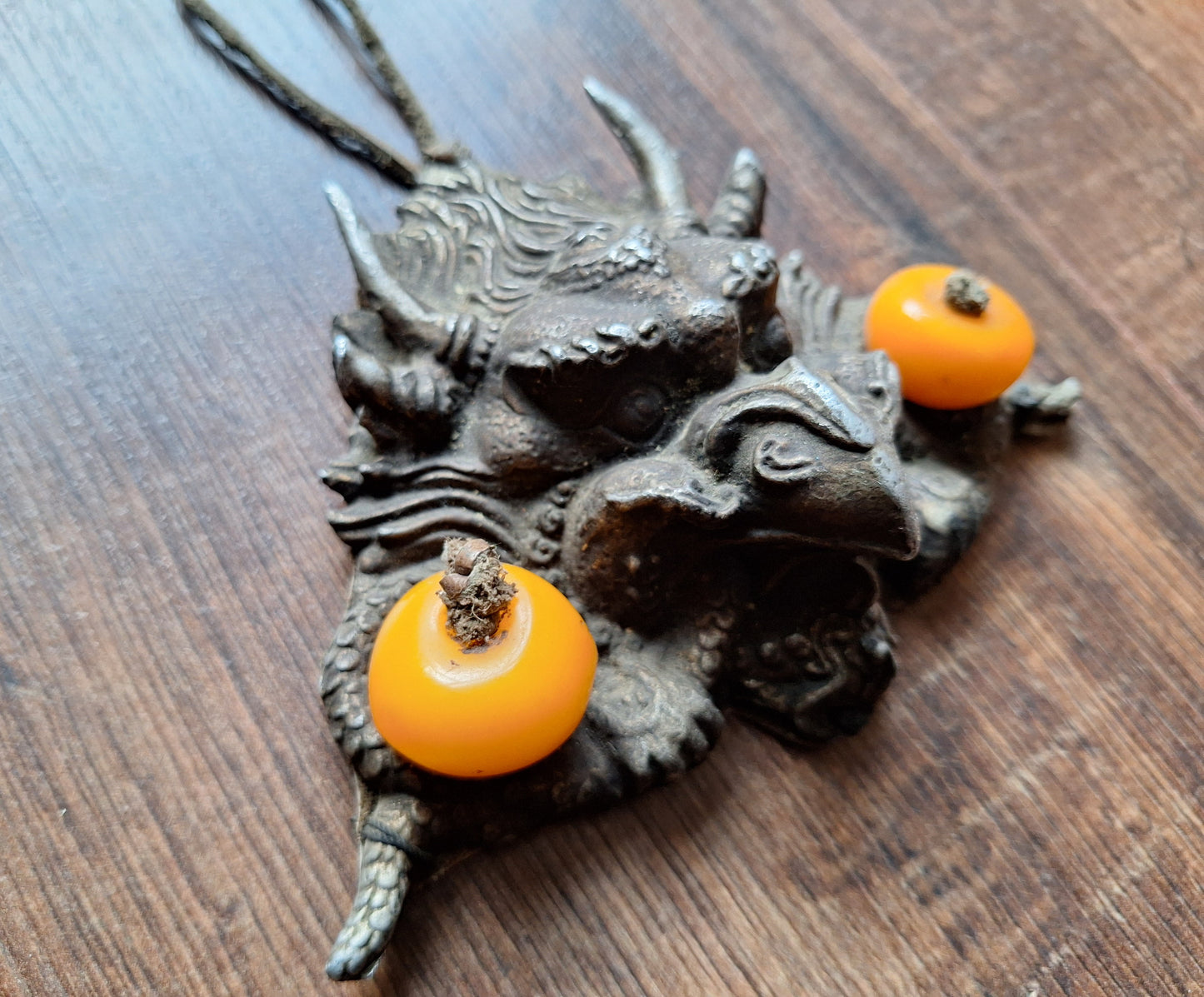 Vintage white metal wallhanger Garuda