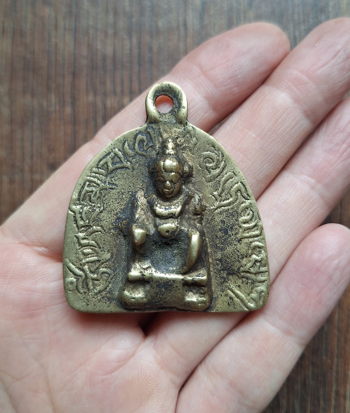 Vintage brass pendant Yellow Dzambala
