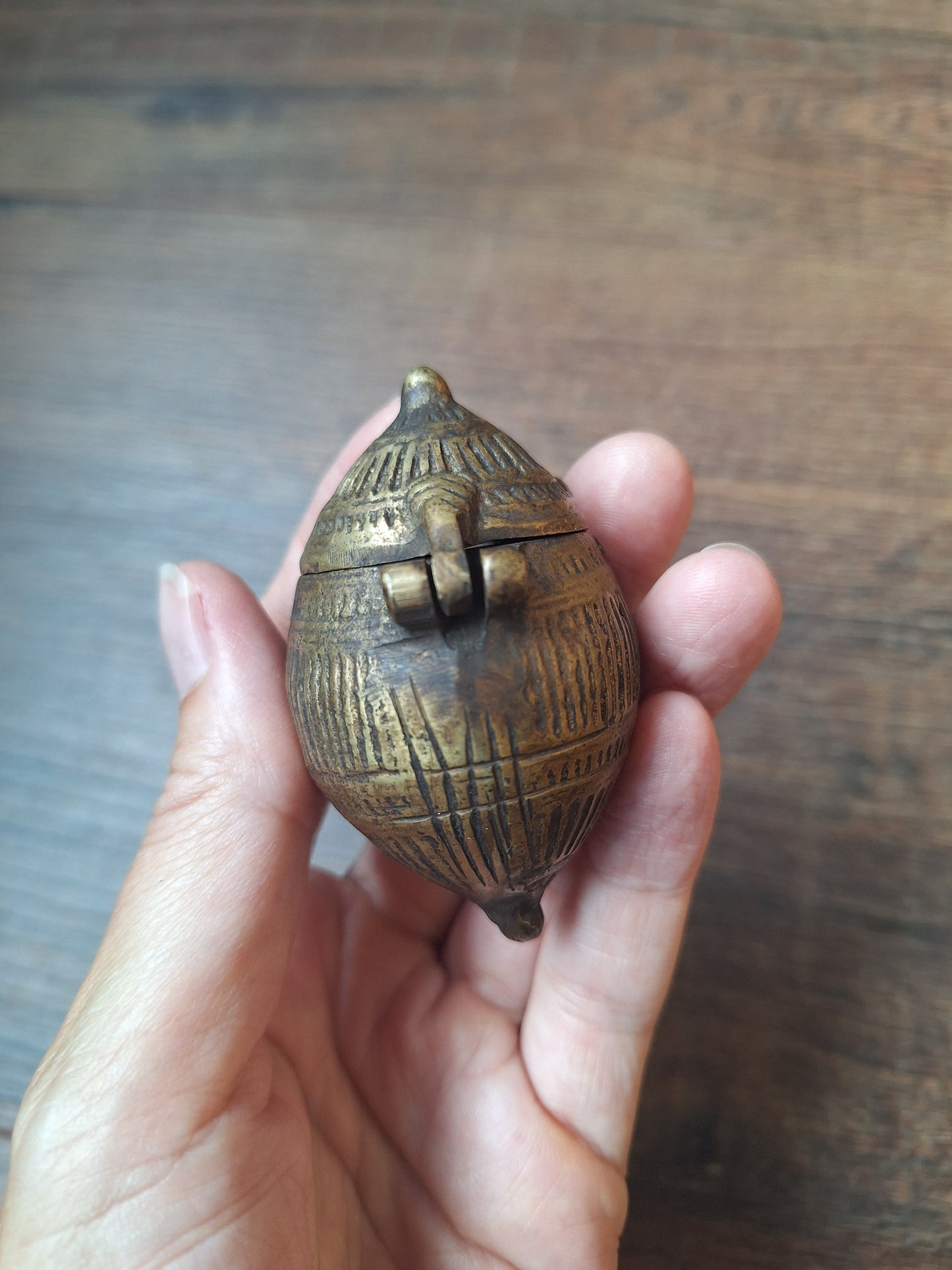 Old bronze Indian betel nut box