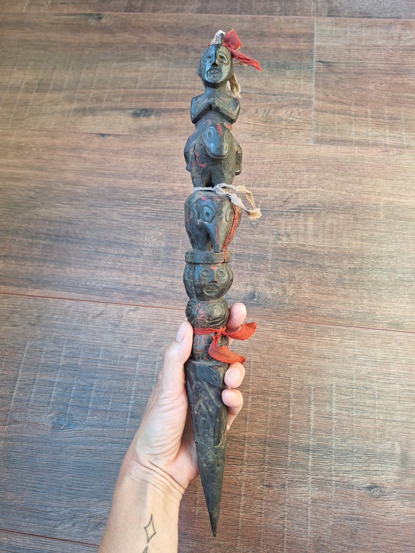 Antique wooden phurba #56
