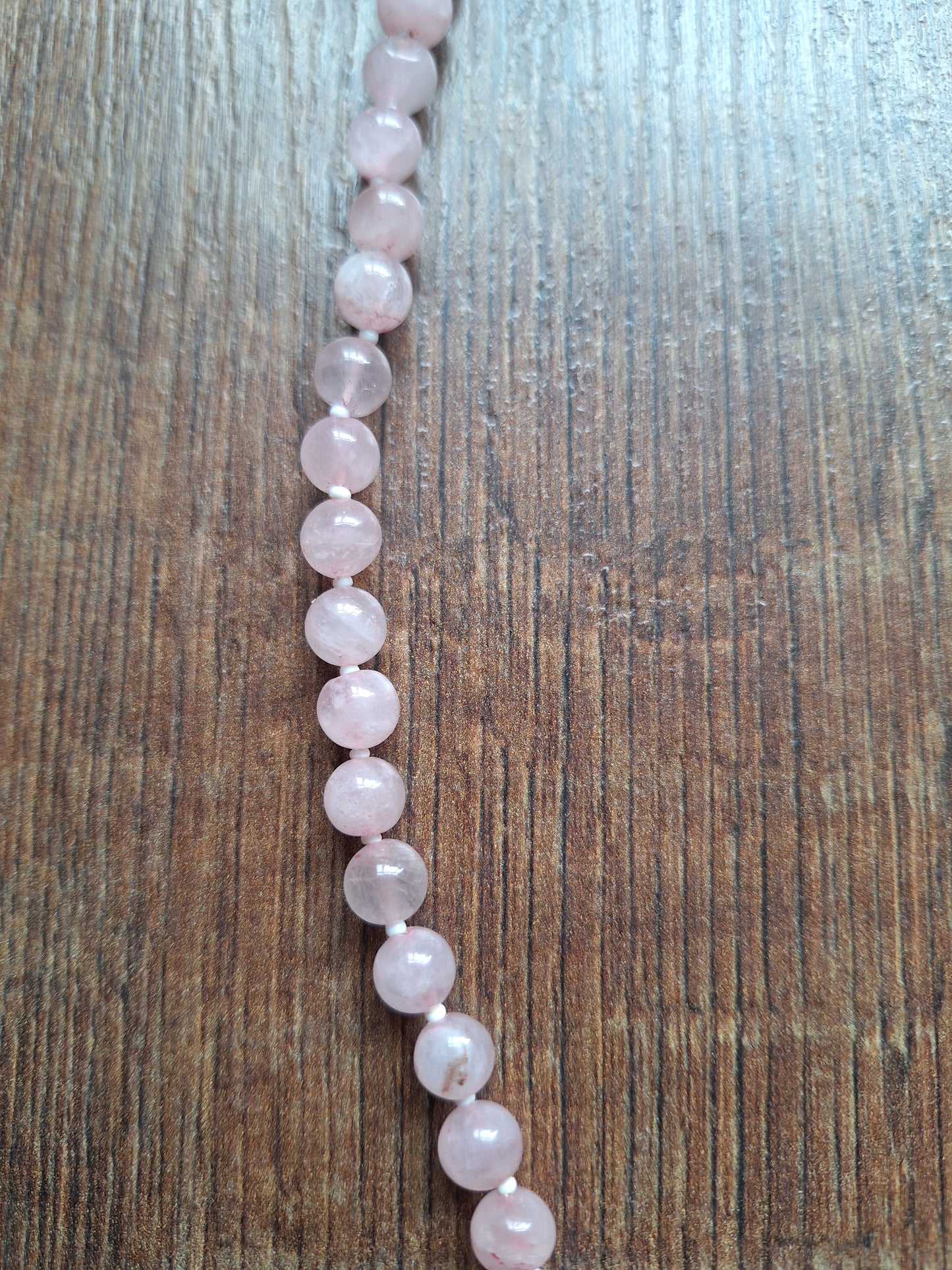 Amulet cord Rose Quartz and Nectar Vessel dzi bead