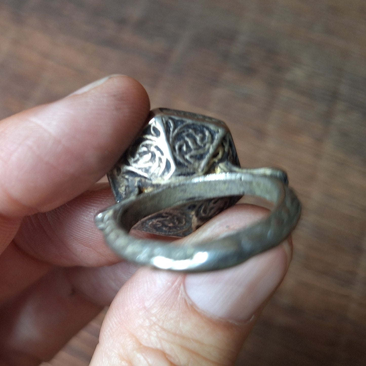 Vintage Kuchi tribal ring with lapis lazuli