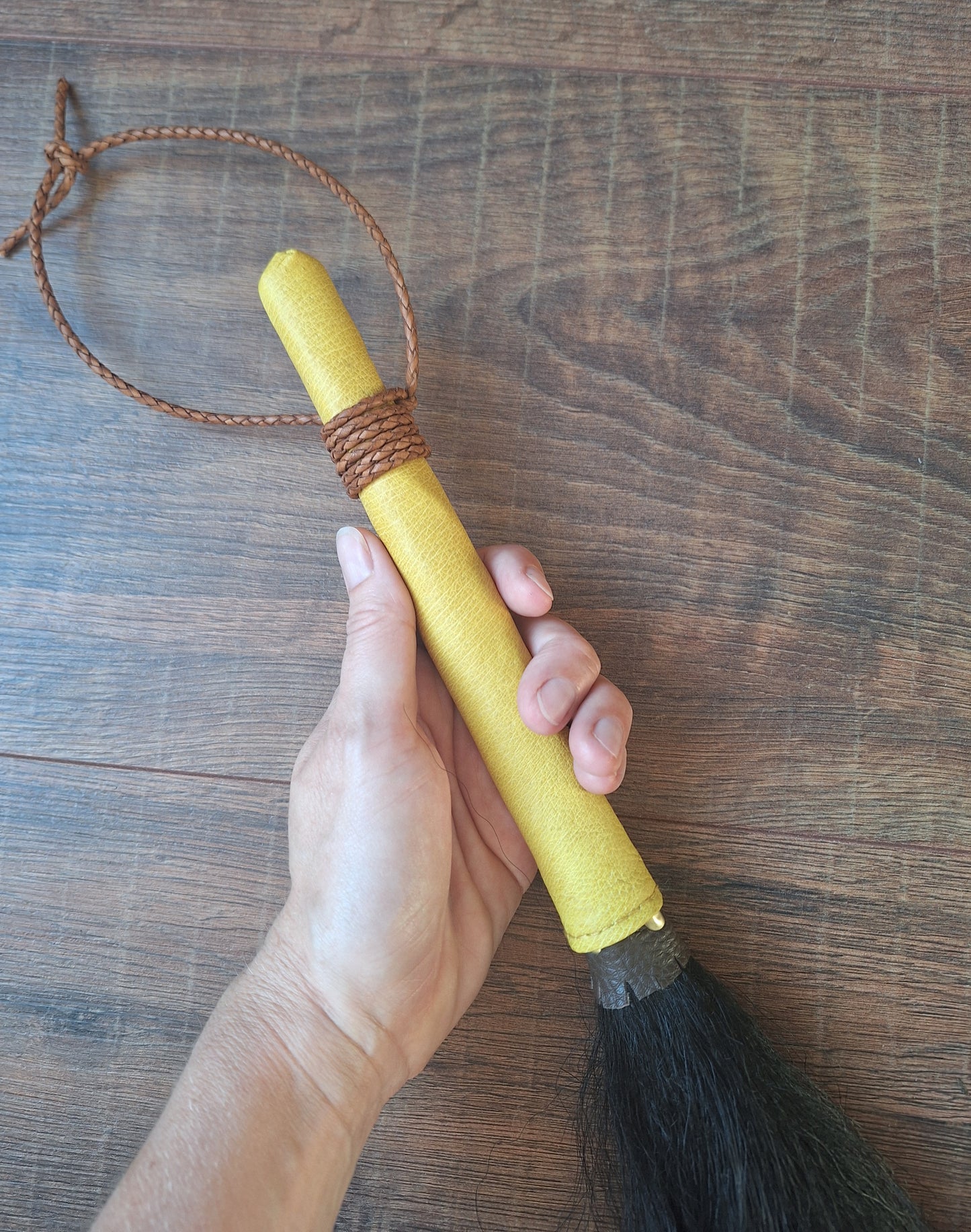 Yak tail shamanic whip