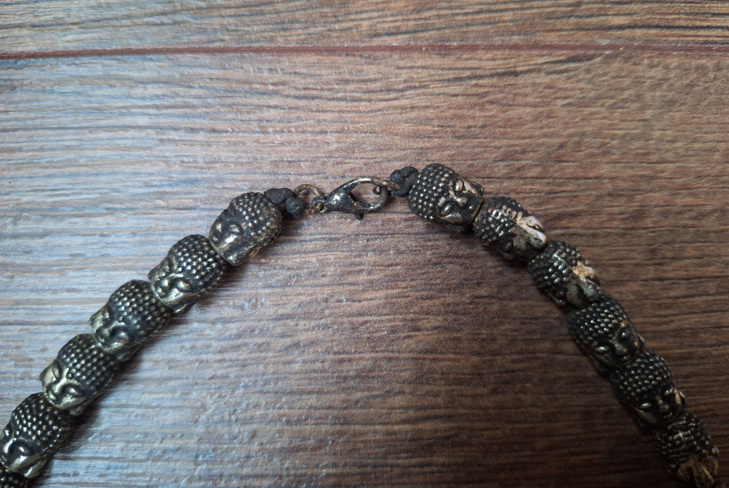 Vintage buddha head necklace with mantra locket, crafting project