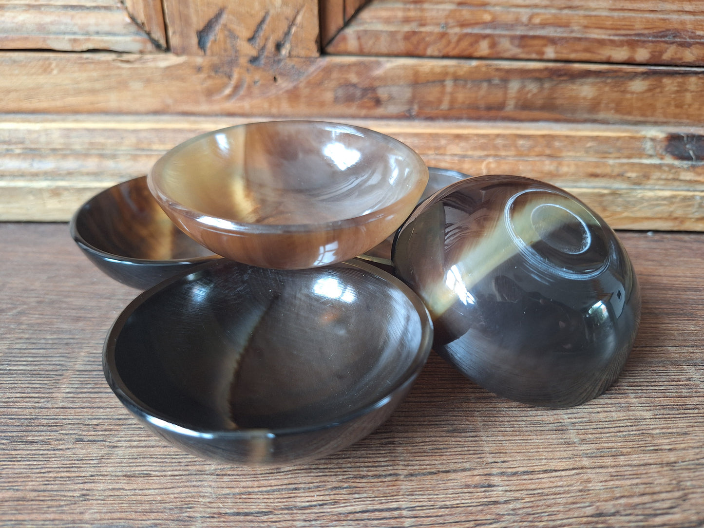 Cow horn offering bowl