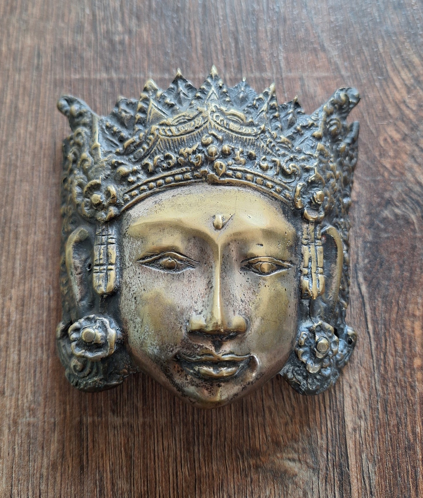 Vintage brass Tara mask