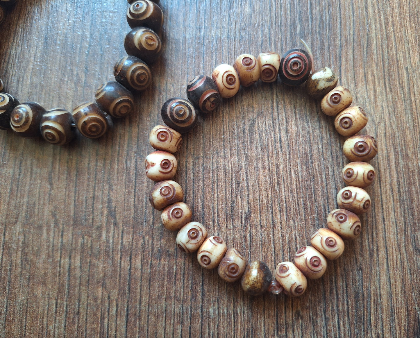 Vintage yak bone bracelets, crafting project