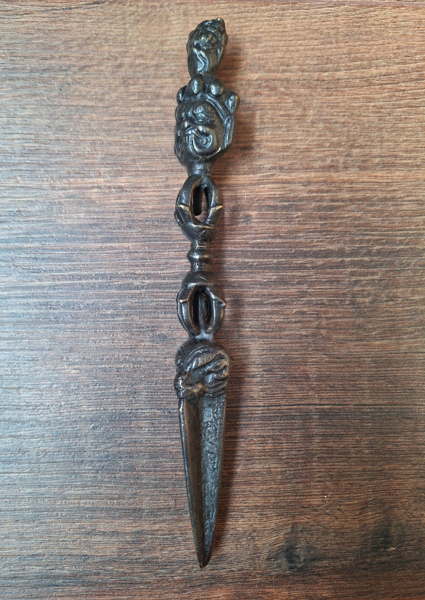 Vintage bronze phurba #11, with stand
