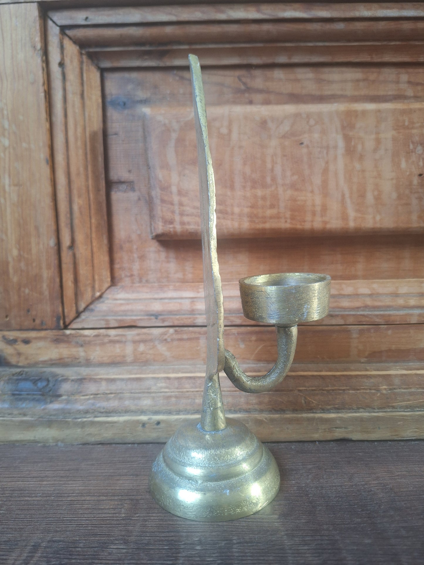 Brass candle holder Leaf