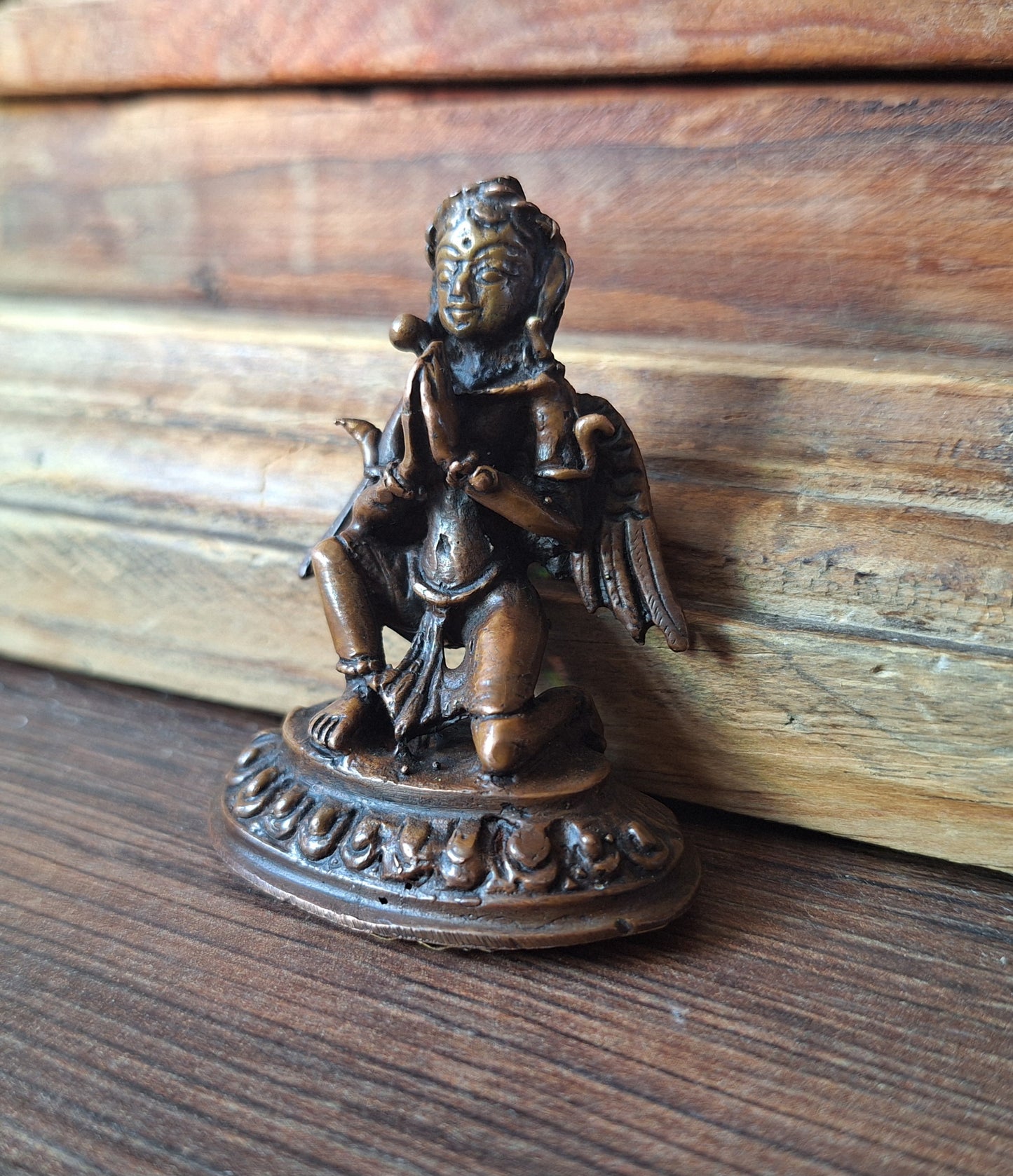 Vintage small red copper Garuda figurine