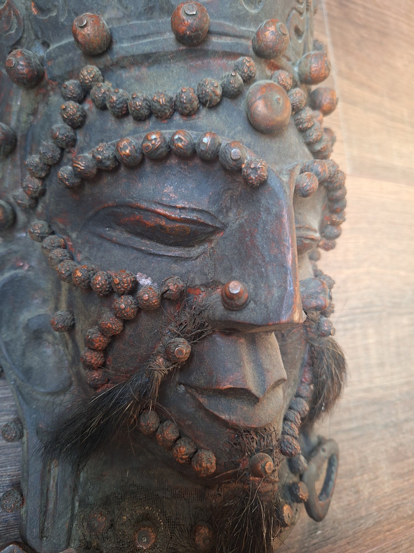 Vintage Nepalese wooden Shiva mask