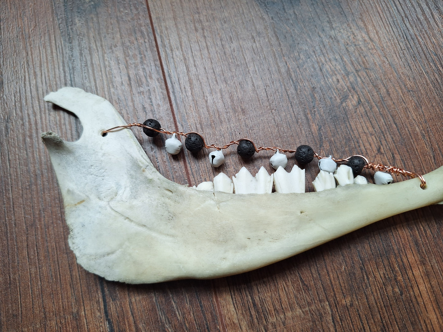 Roe deer jawbone rattle
