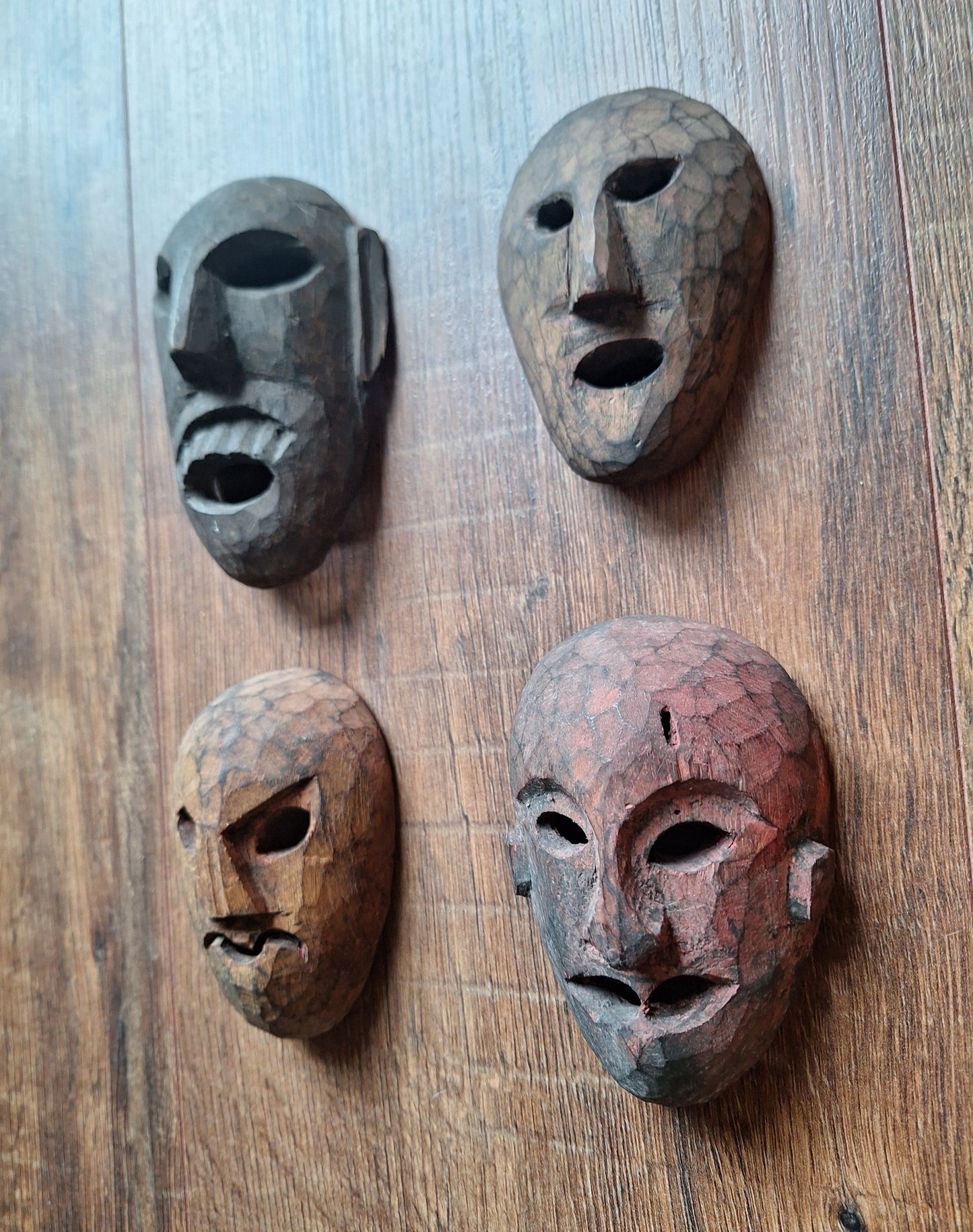 Vintage small wooden spirit masks