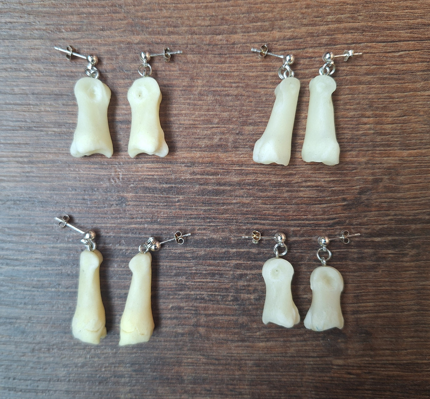 Roe deer foot bones amulet earrings
