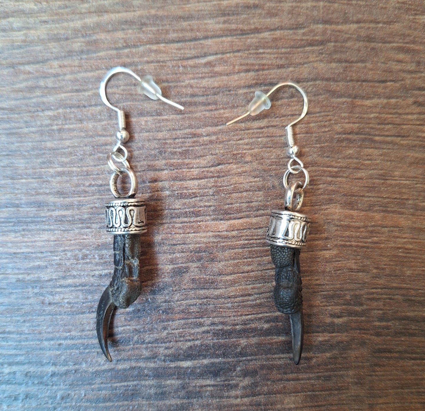 Crow nail amulet earrings