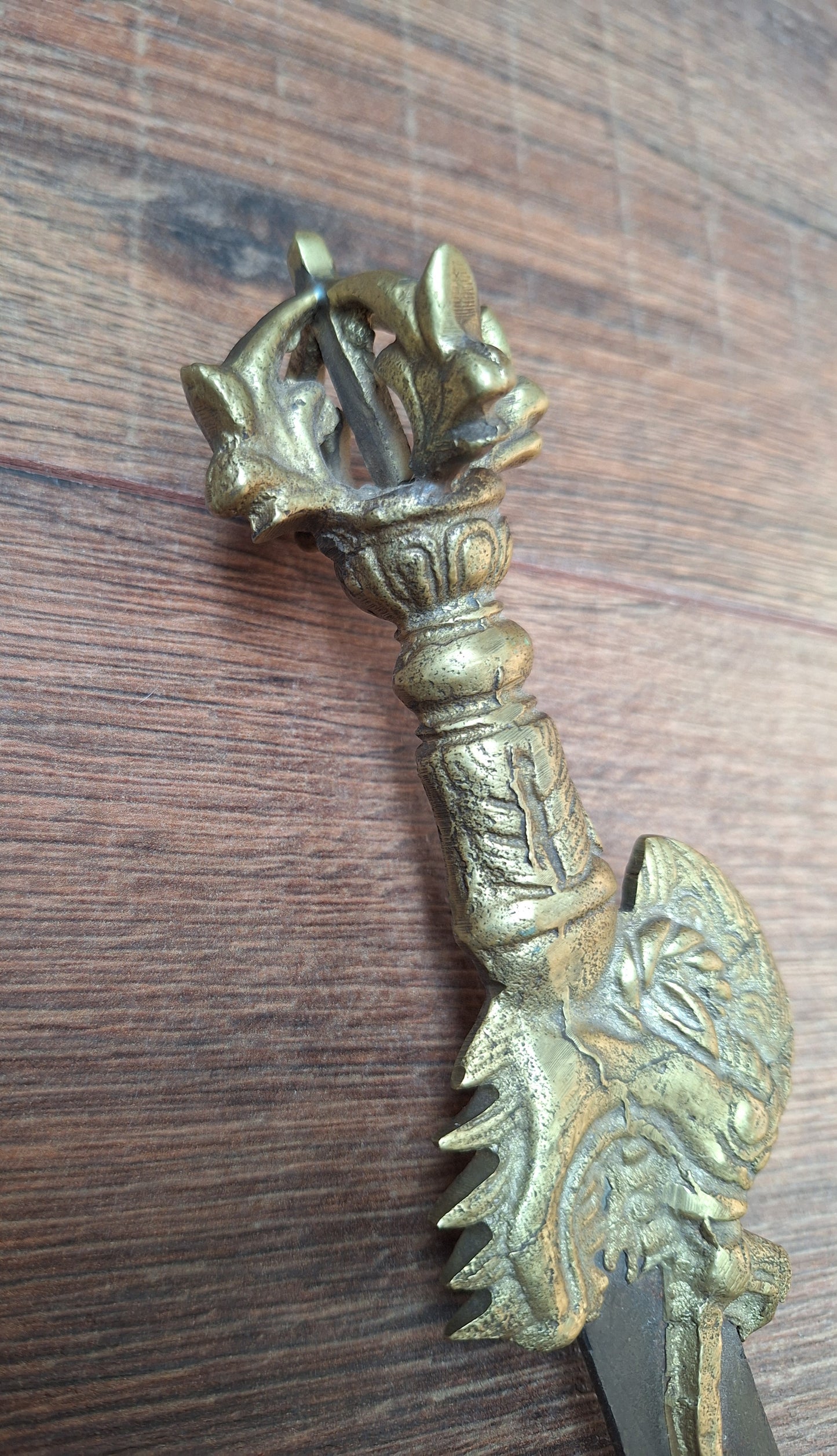 Vintage Tibetan iron and brass khadga #1