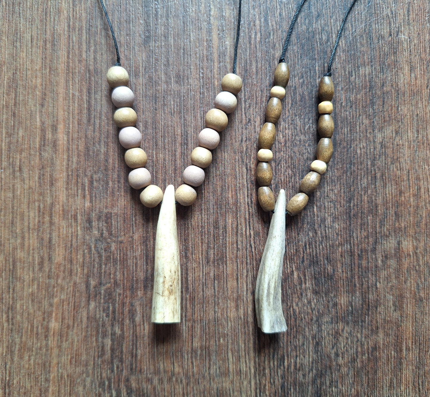 Fallow deer antler amulet necklace