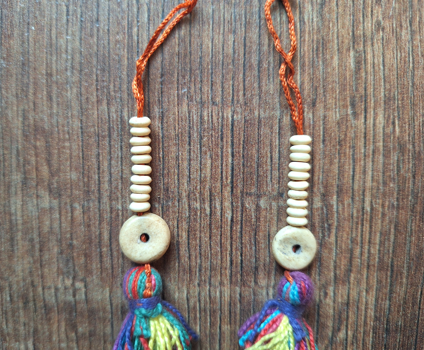 Vintage yak bone mala counters, set of 2