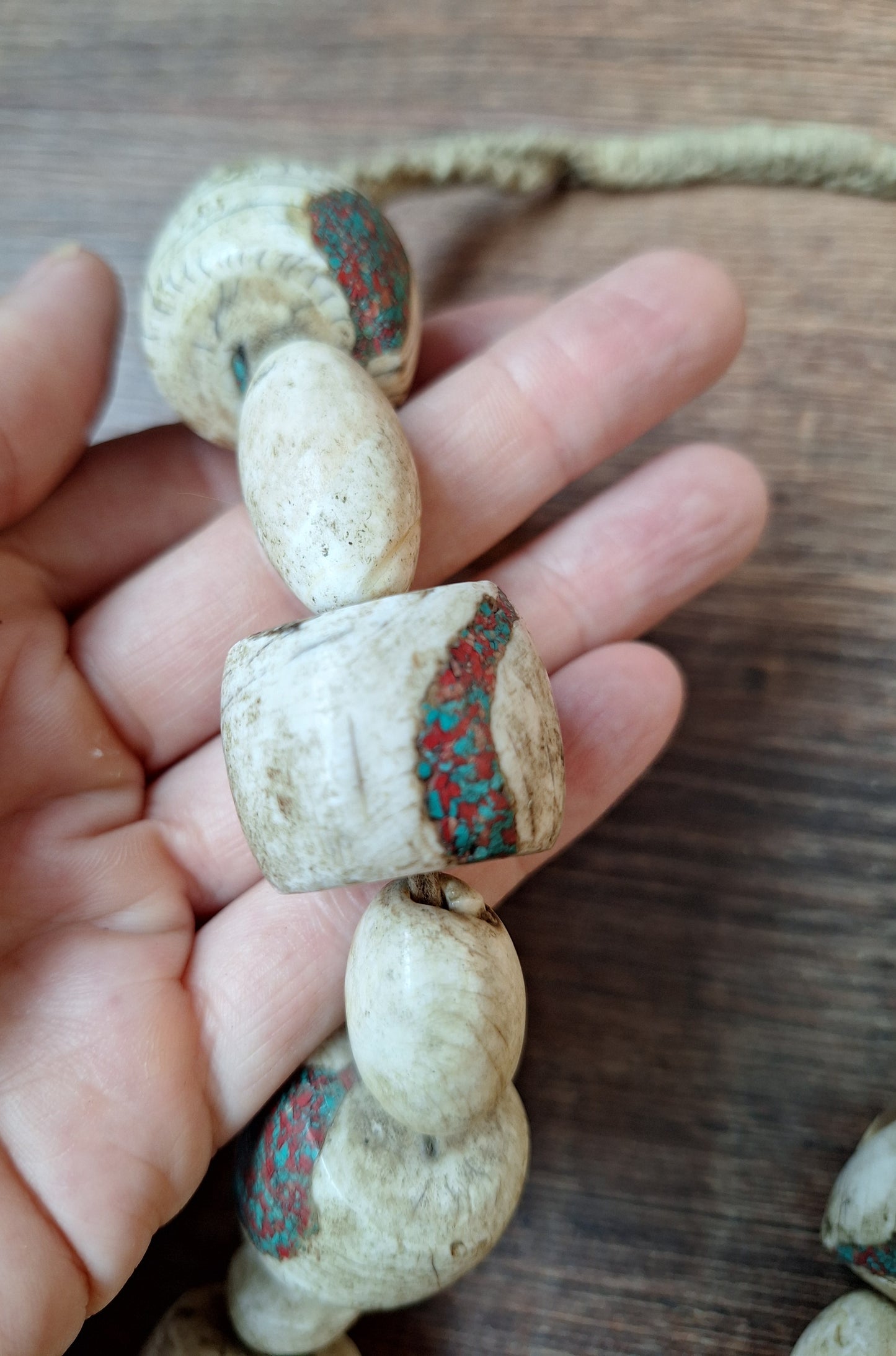 Old Nepalese conch shell necklace