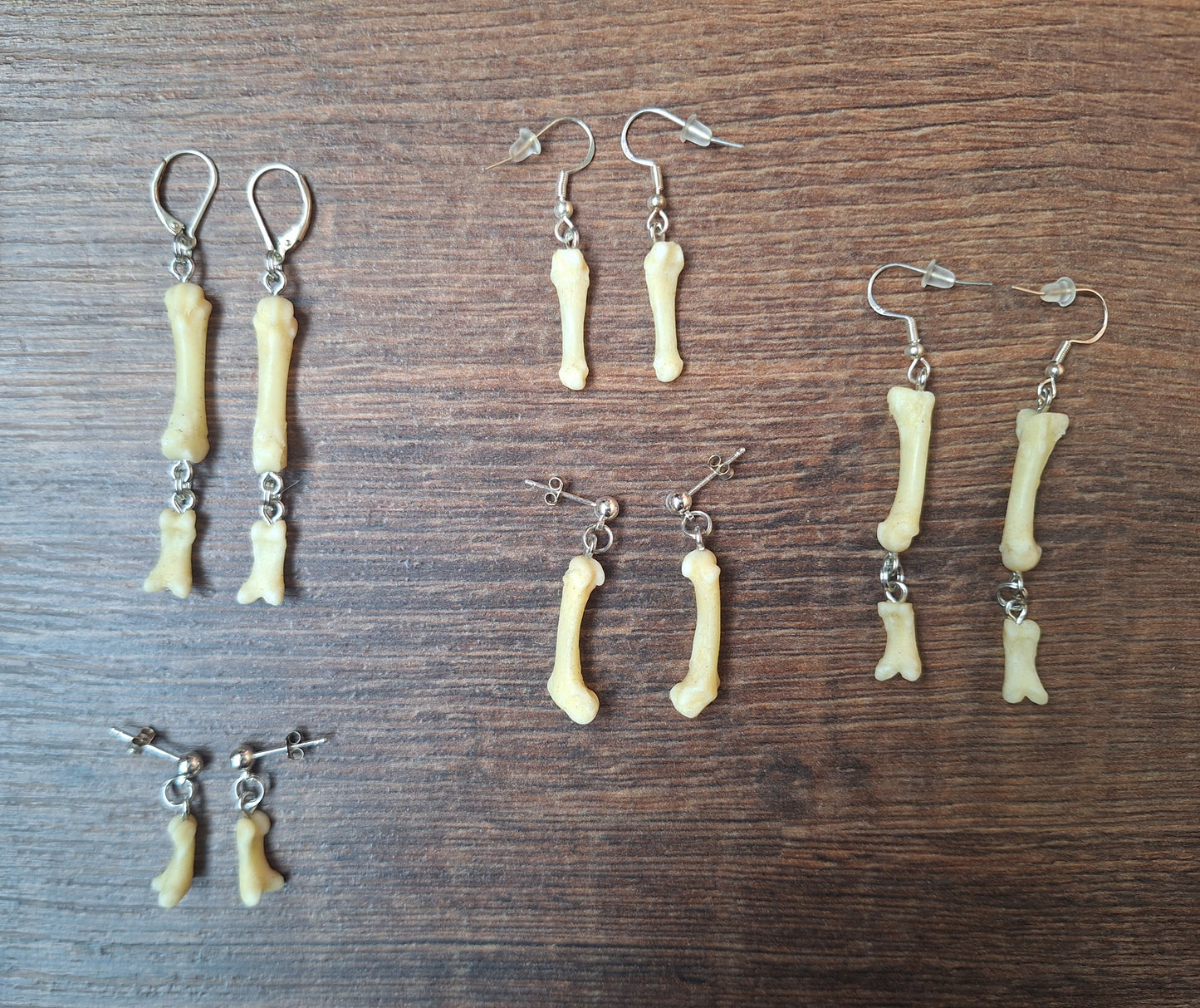 Badger foot bones amulet earrings