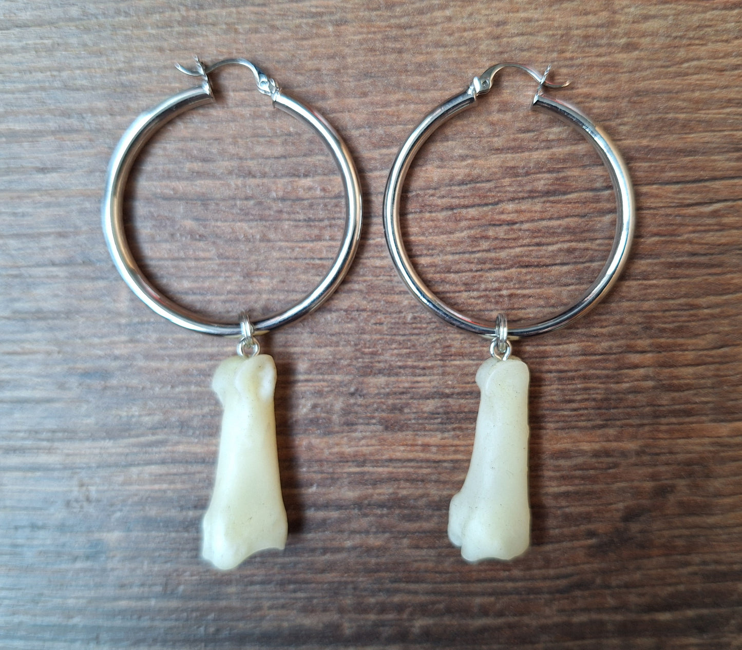 Roe deer foot bones amulet earrings
