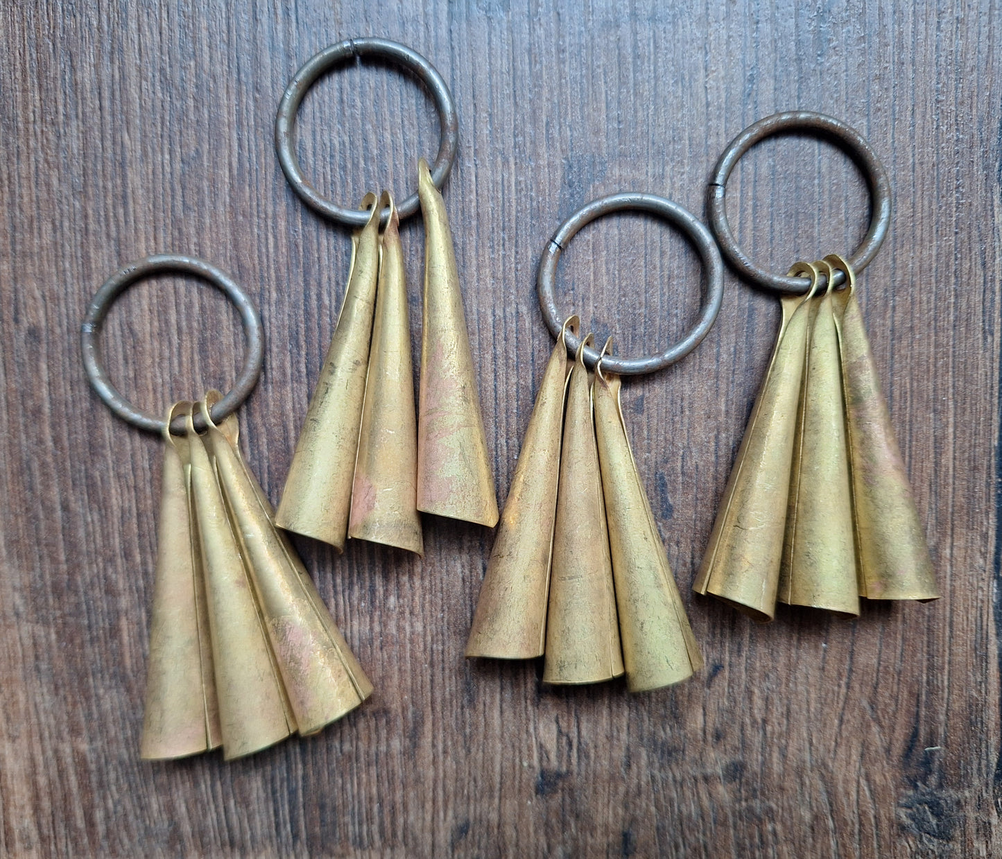 Shamanic cone-shape bells, brass 90 millimeter
