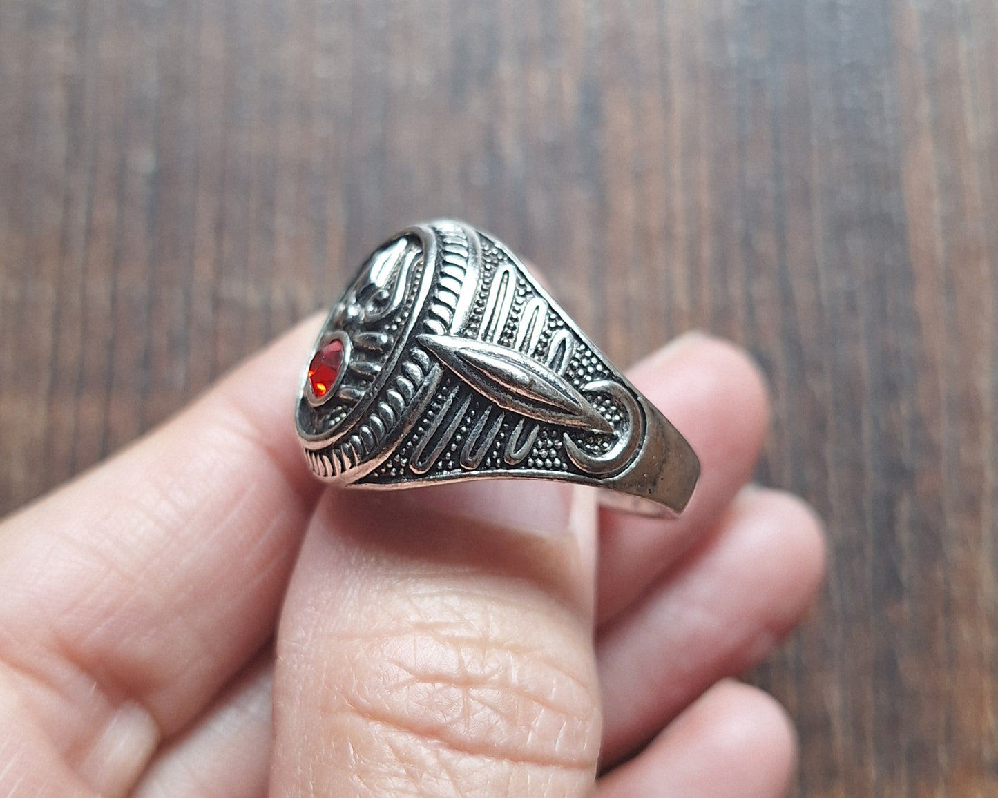 Alpaca metal ring Shiva