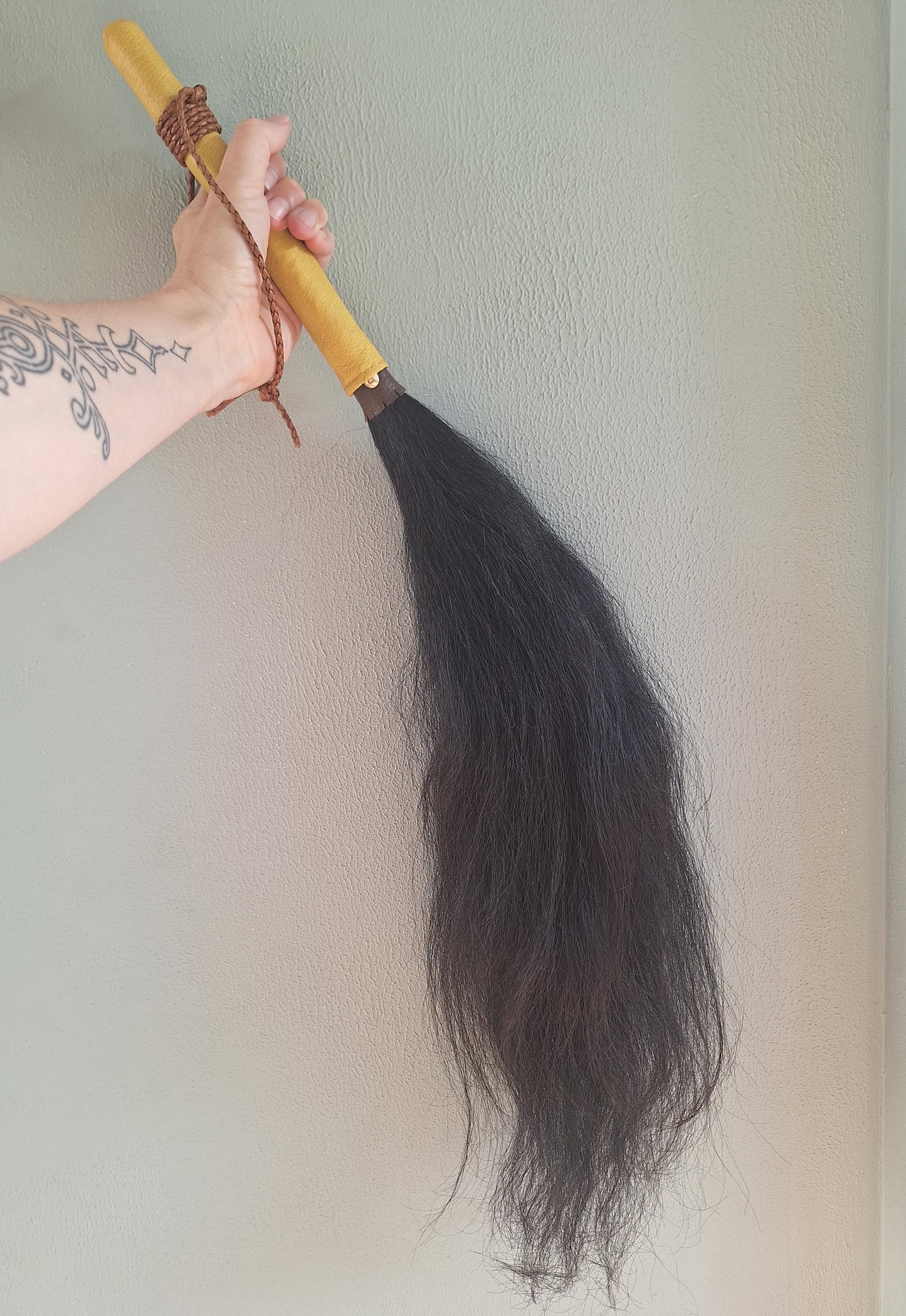 Yak tail shamanic whip