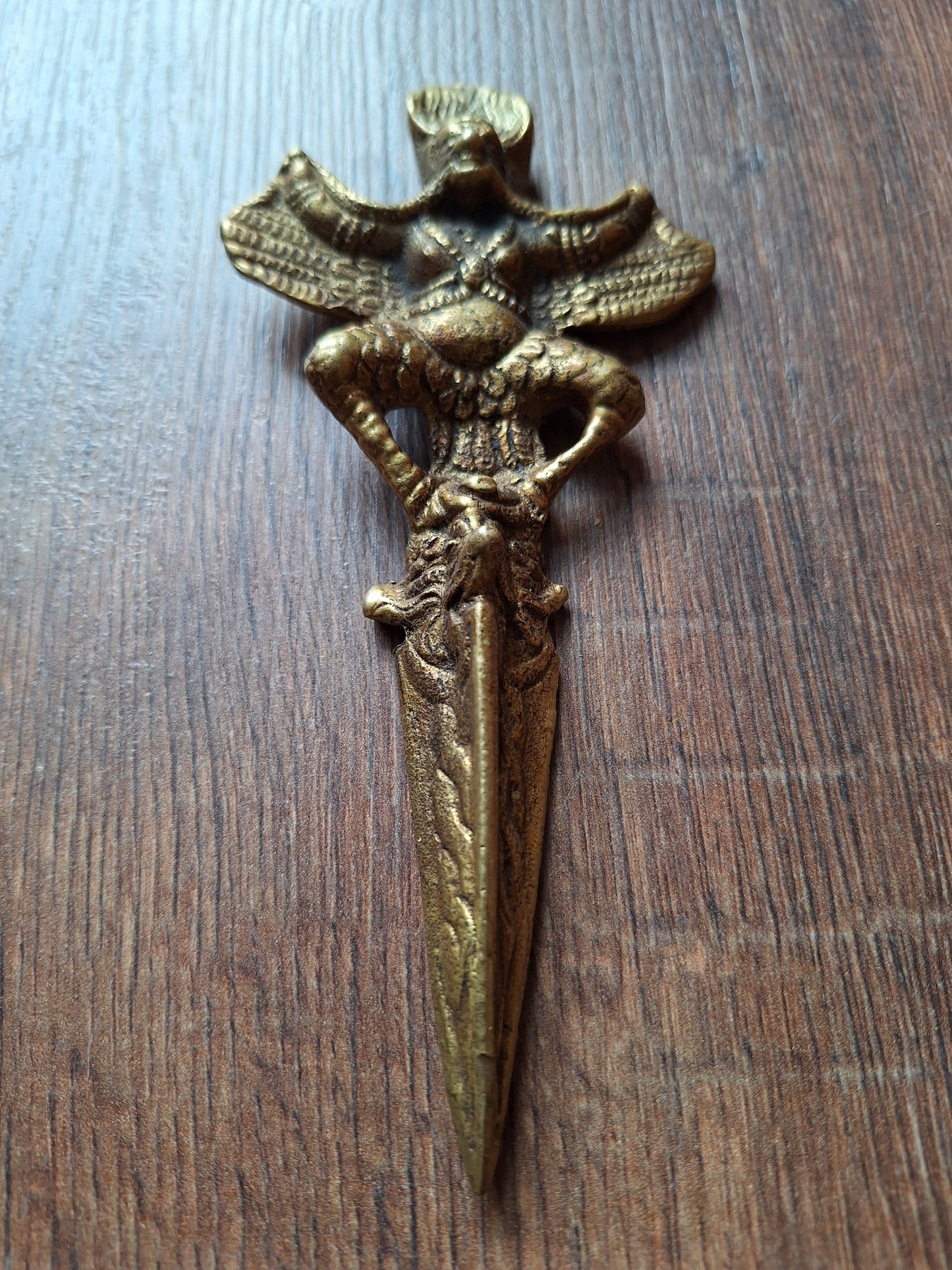 Vintage brass Garuda phurba #2