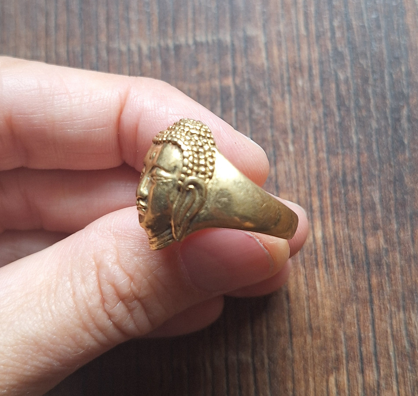 Brass ring Buddha
