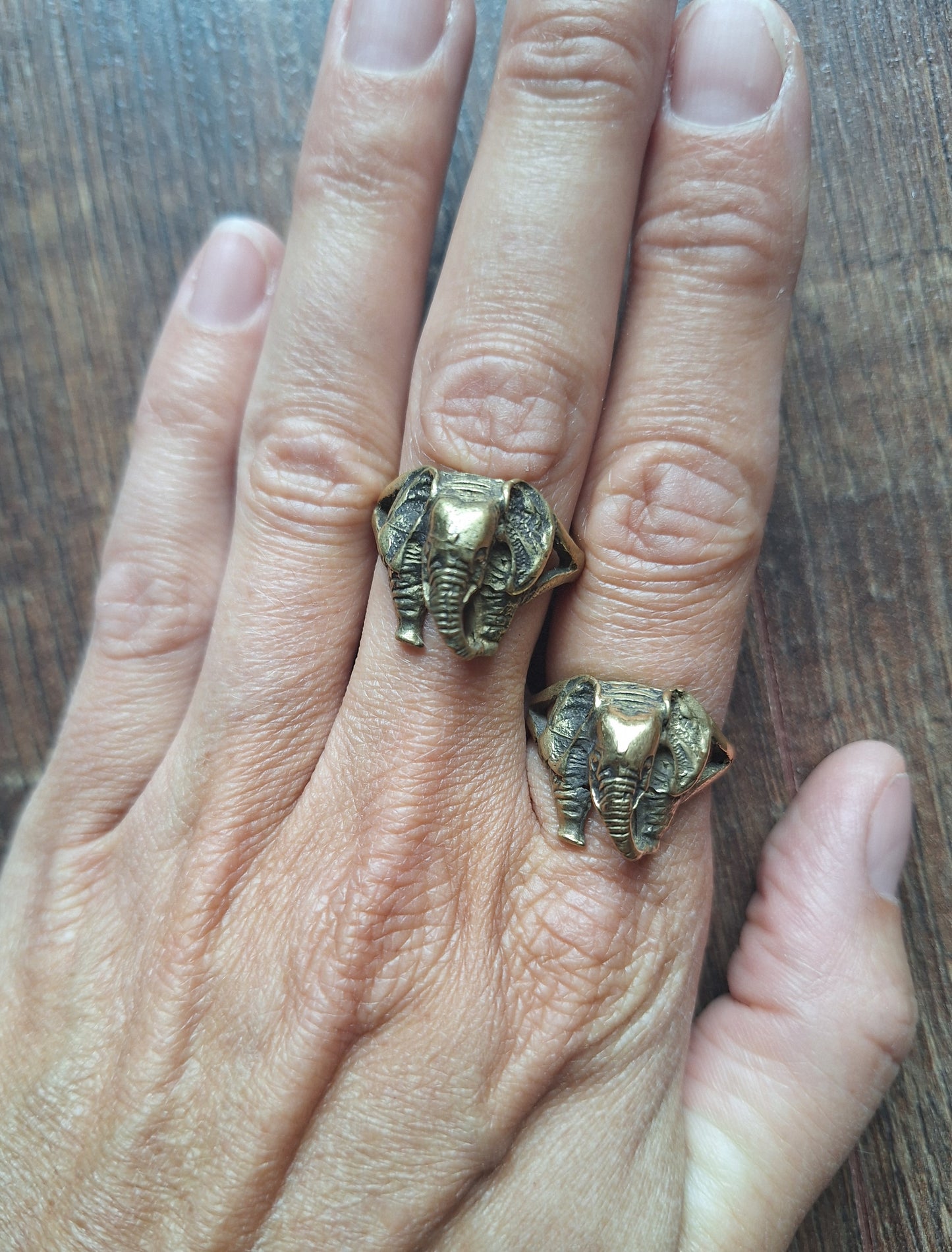 Brass ring Elephant