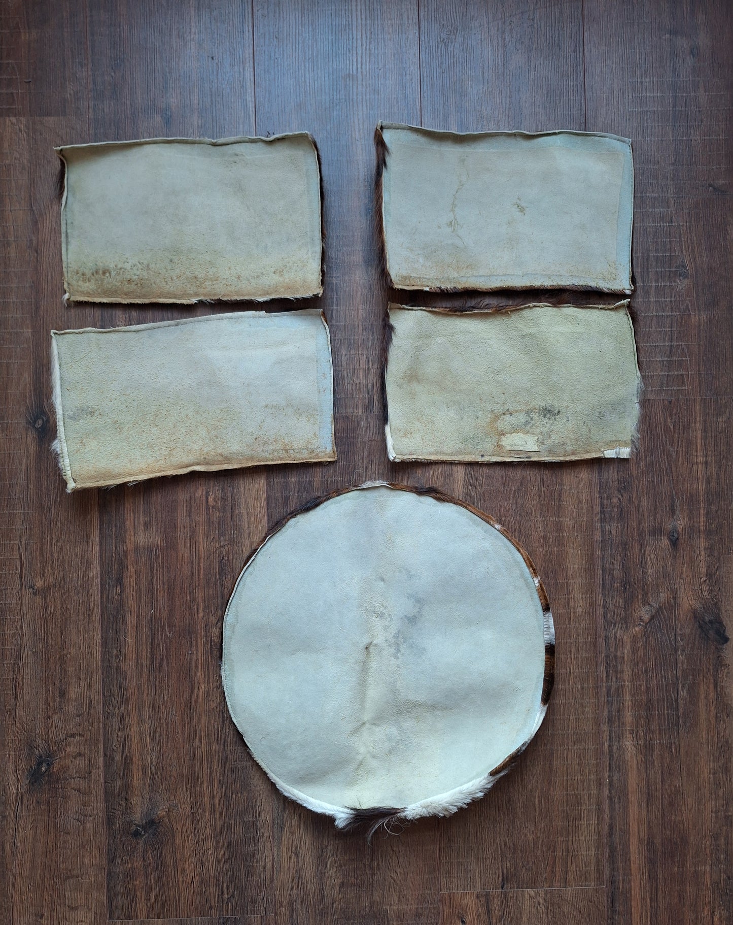 Cow hide crafting pieces