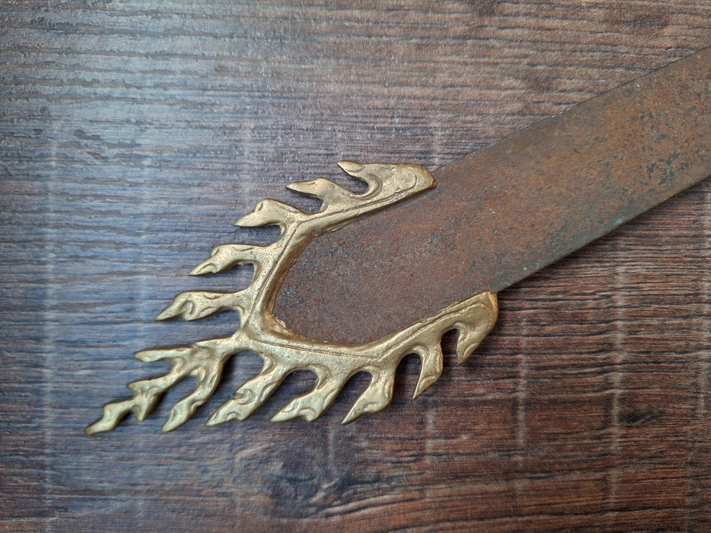 Vintage Tibetan iron and brass khadga #2